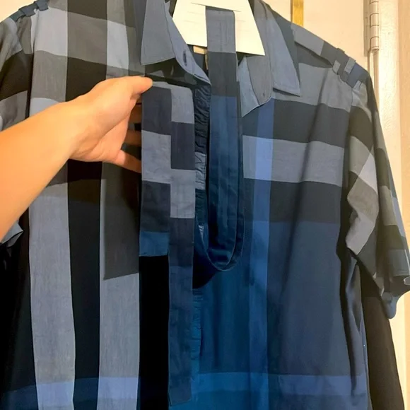 Burberry Blue Polo Collar Raglan Dress